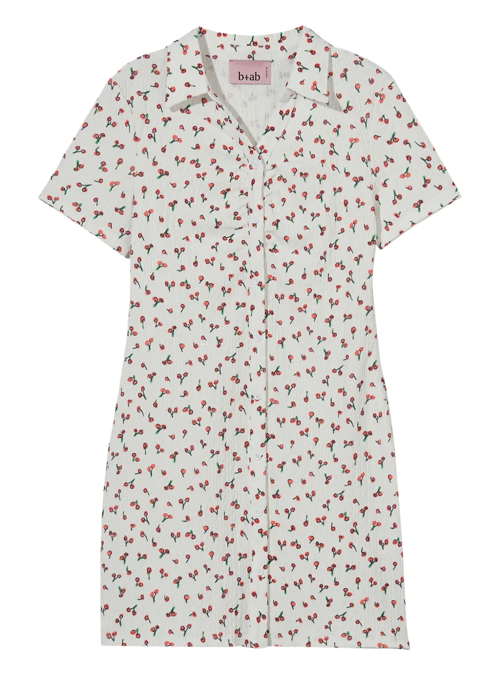 b+ab cherry-print collared mini shirt dress | White | Image 1