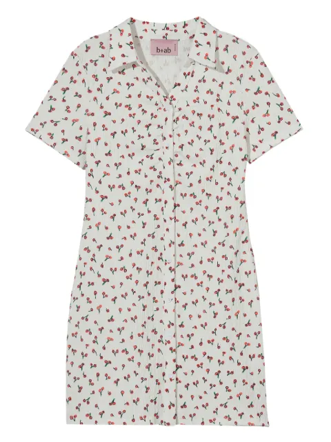 b+ab cherry-print collared mini shirt dress