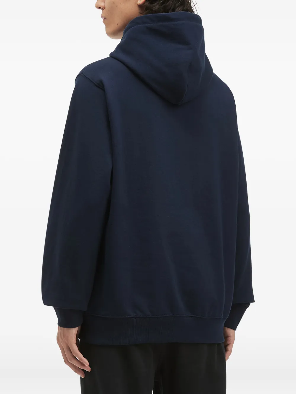 Fingercroxx Logo-detail Long-sleeves Hoodie In Blue