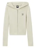 FINGERCROXX ribbed zip-up hooded cardigan - Neutrals