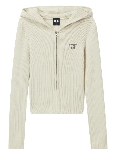 FINGERCROXX ribstrikket cardigan med lynlås