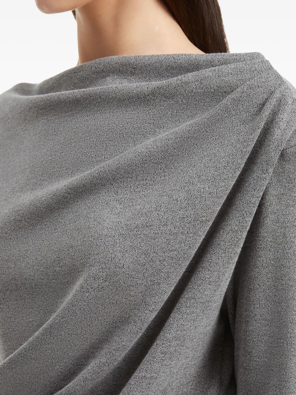 B+ab Draped-neck Wide-leg Set In Gray