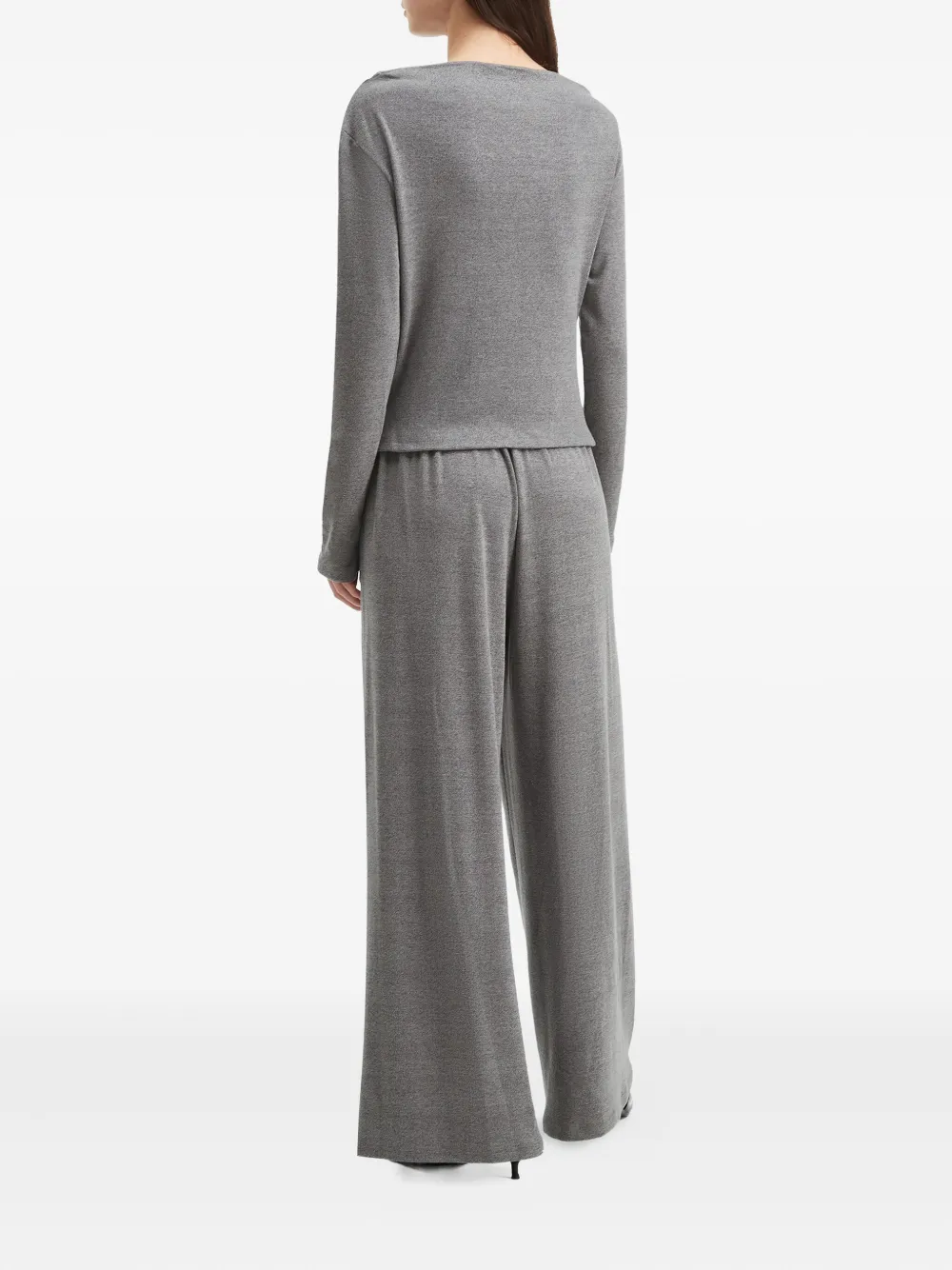 B+ab Draped-neck Wide-leg Set In Gray