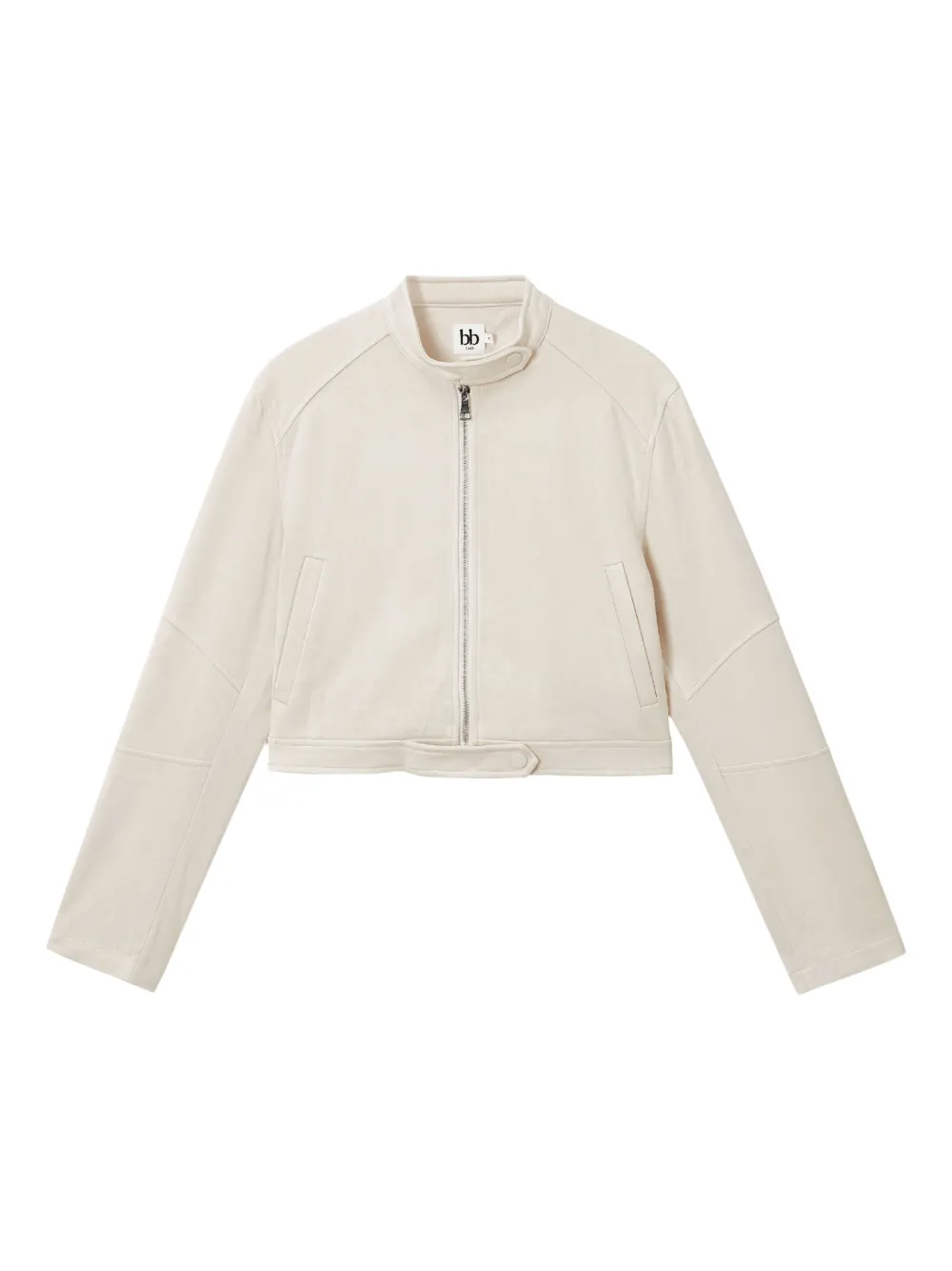 B+ab Cropped Zip-front Jacket In Neutral