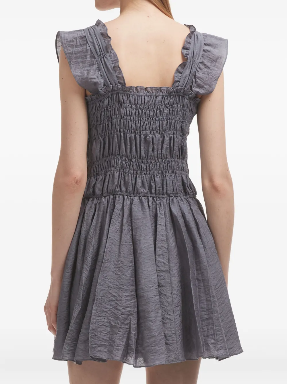 b+ab Gesmockte mini-jurk met ruches Grijs