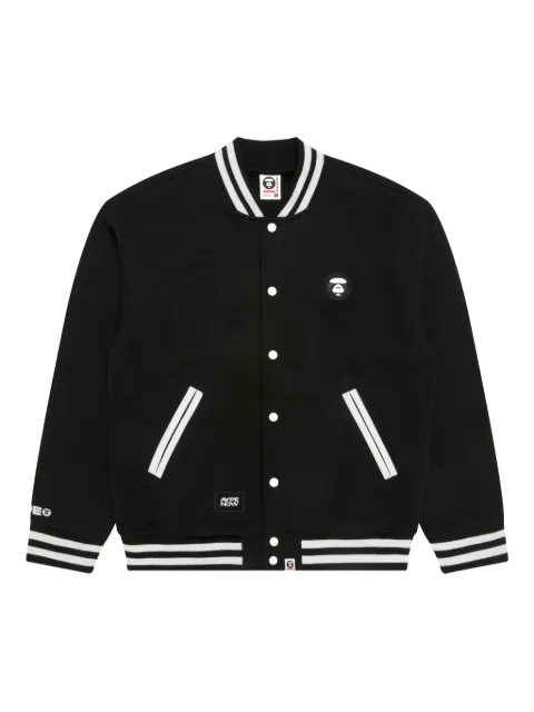 AAPE BY *A BATHING APE® logo-patch varsity bomber jacket 