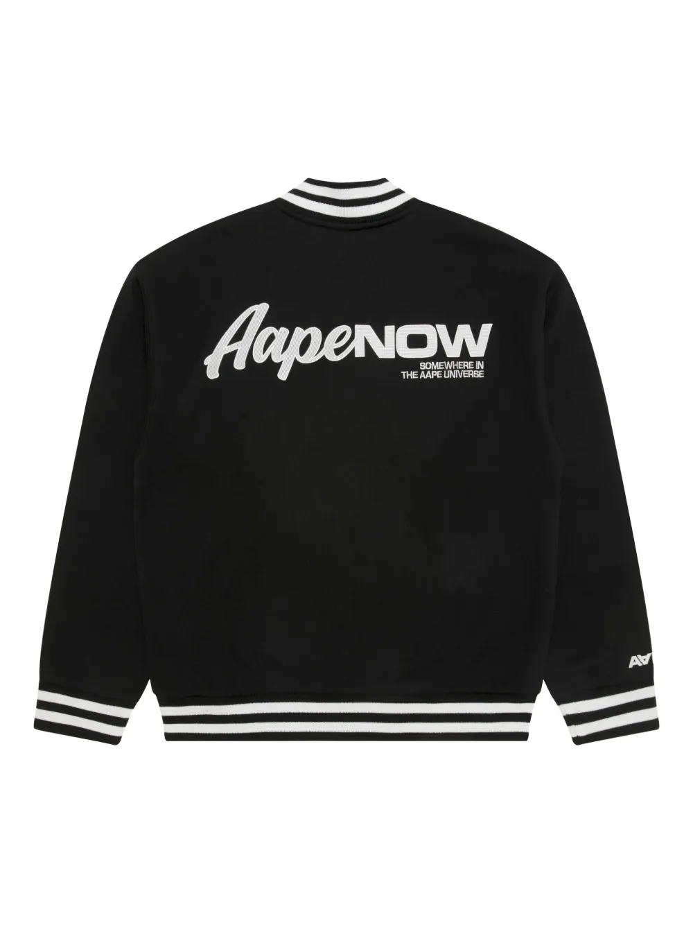 Aape By A Bathing Ape Logo-patch Varsity Bomber Jacket In Black