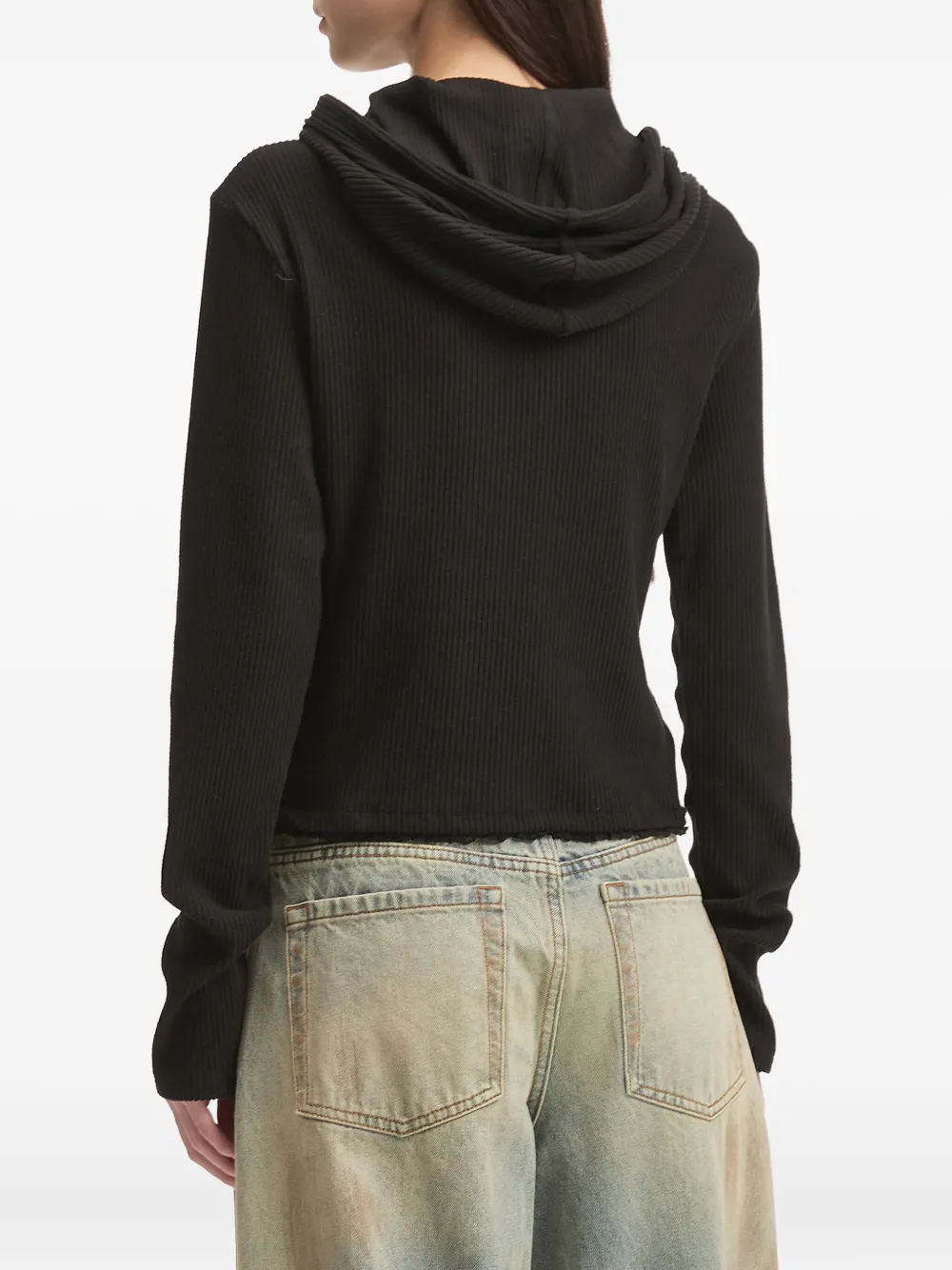 Tout A Coup Button-fastening Hoodie In Black