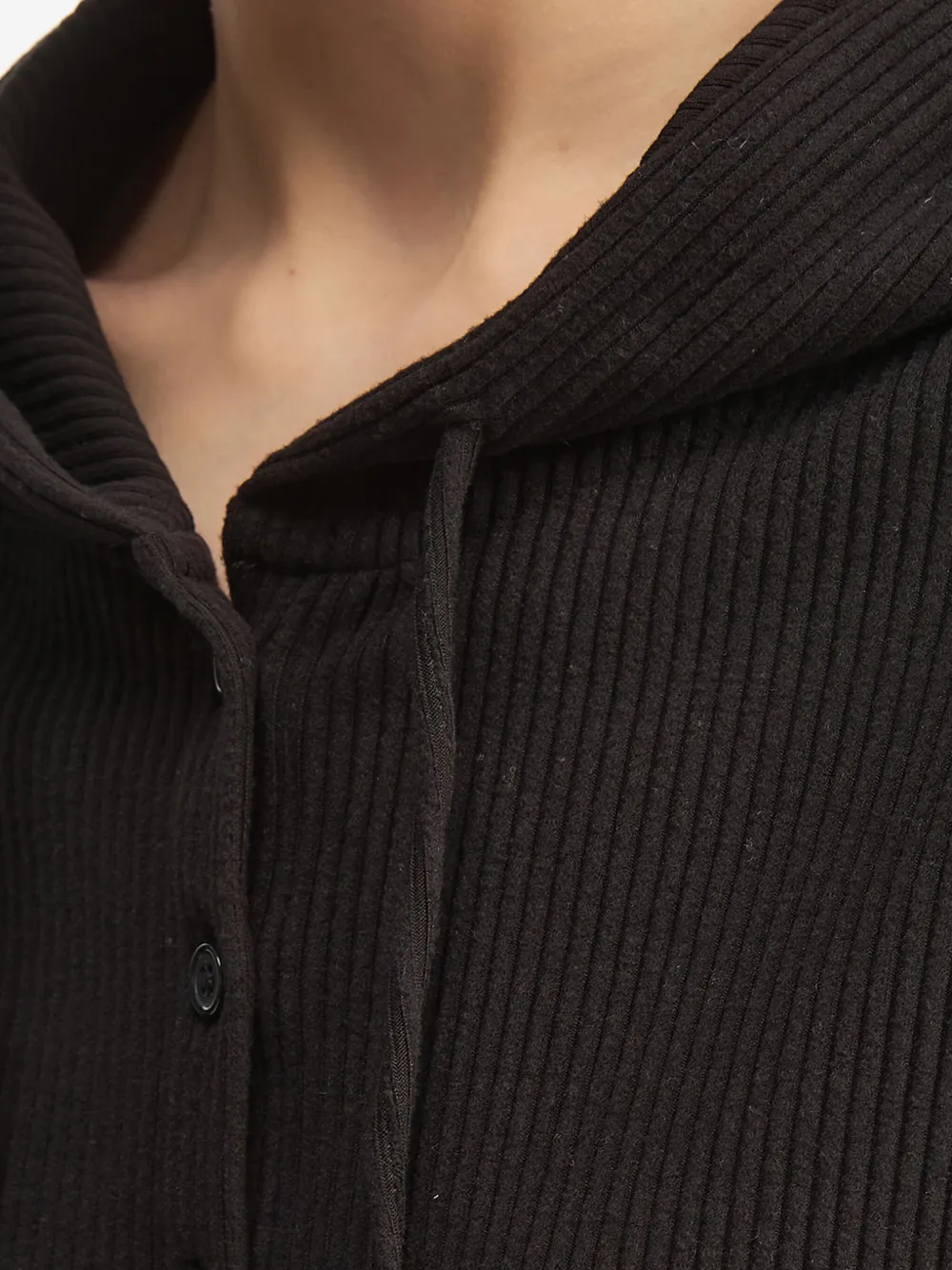 Tout A Coup Button-fastening Hoodie In Black