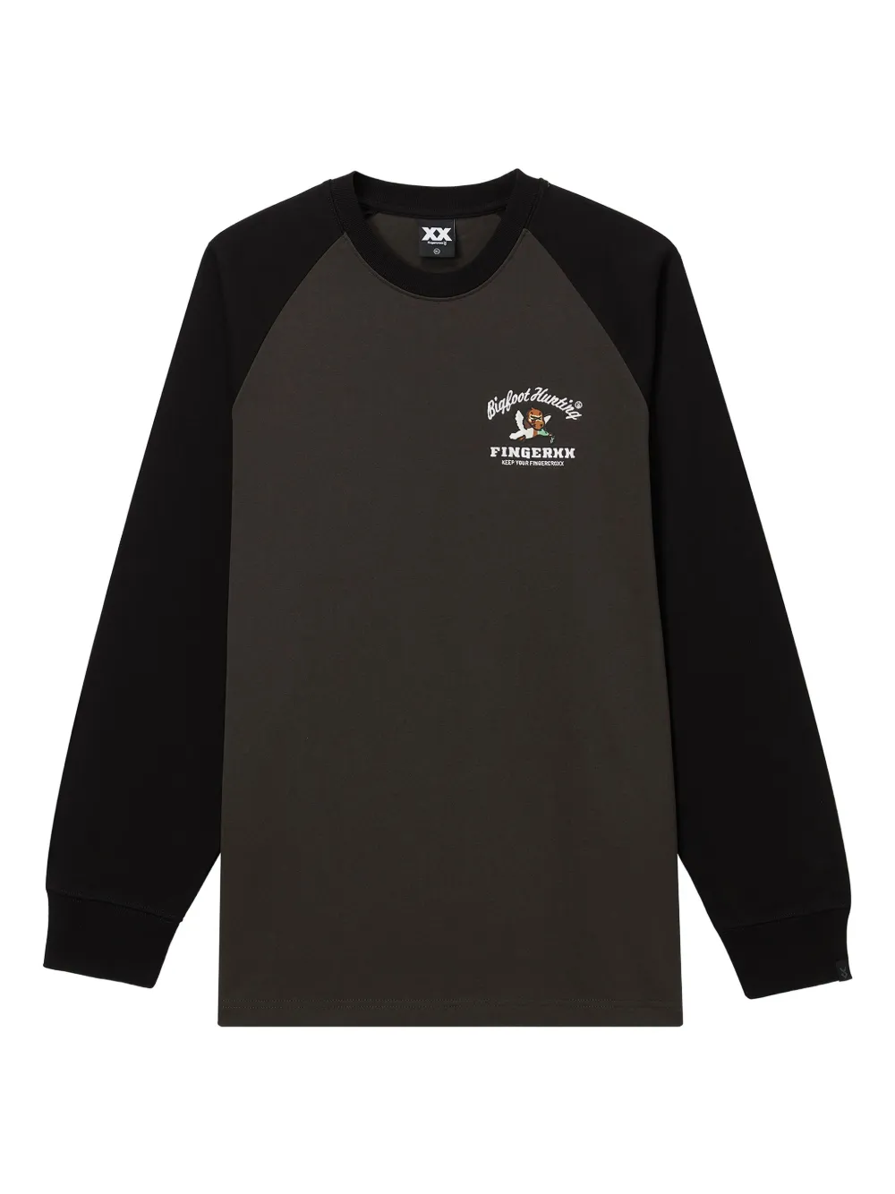 FINGERCROXX long-sleeve embroidered T-shirt | Brown | Image 1