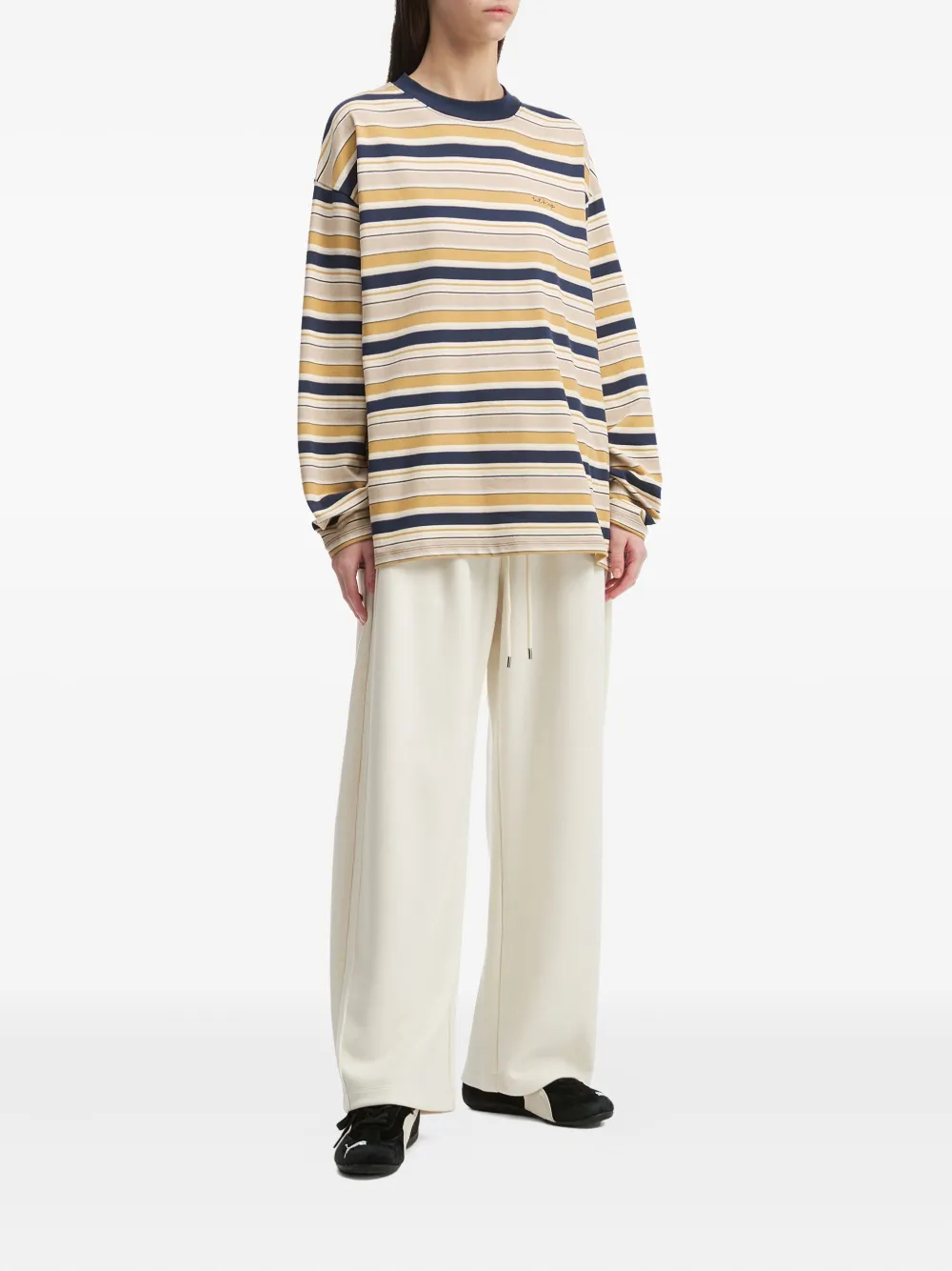 Tout a coup seam-details trousers - Wit