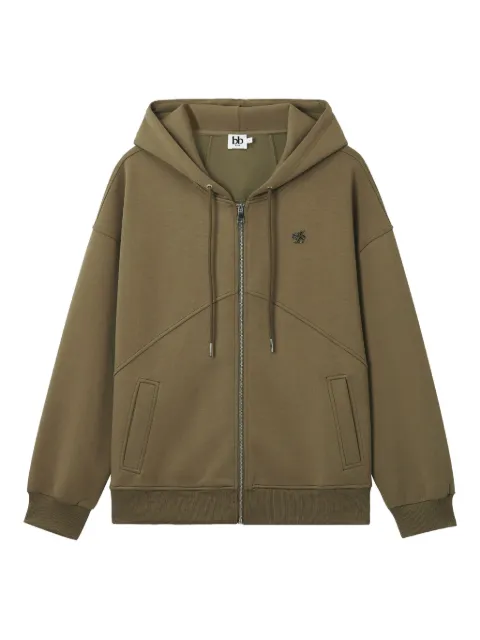 b+ab zip-front logo-detail hoodie