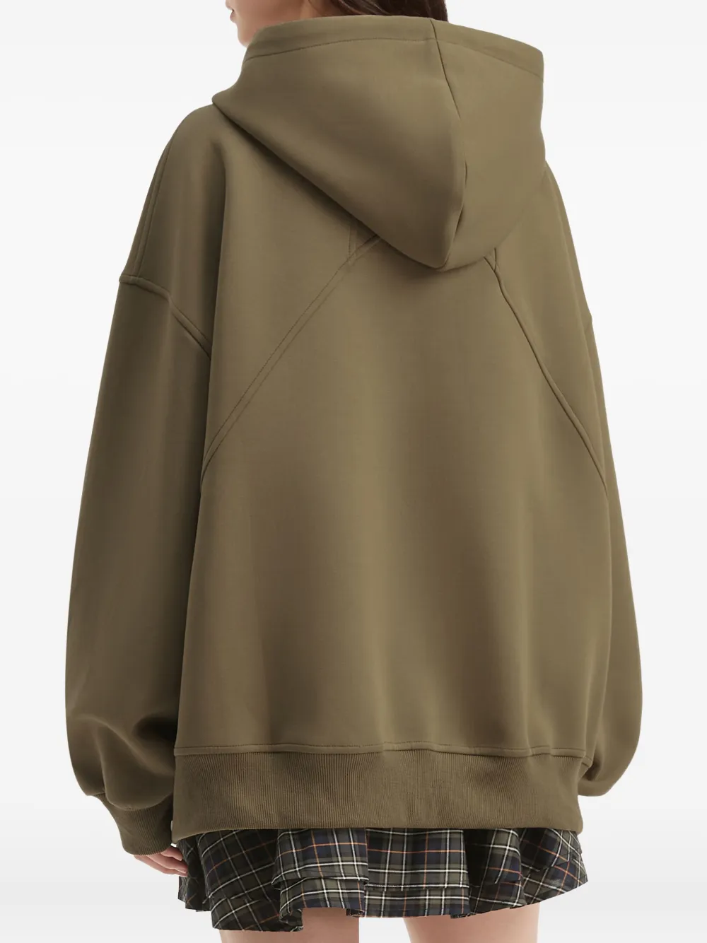 b+ab Hoodie met rits en logodetail Groen