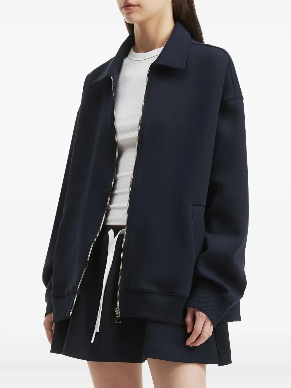B+ab Zip-front Drawstring-waist Set In Blue