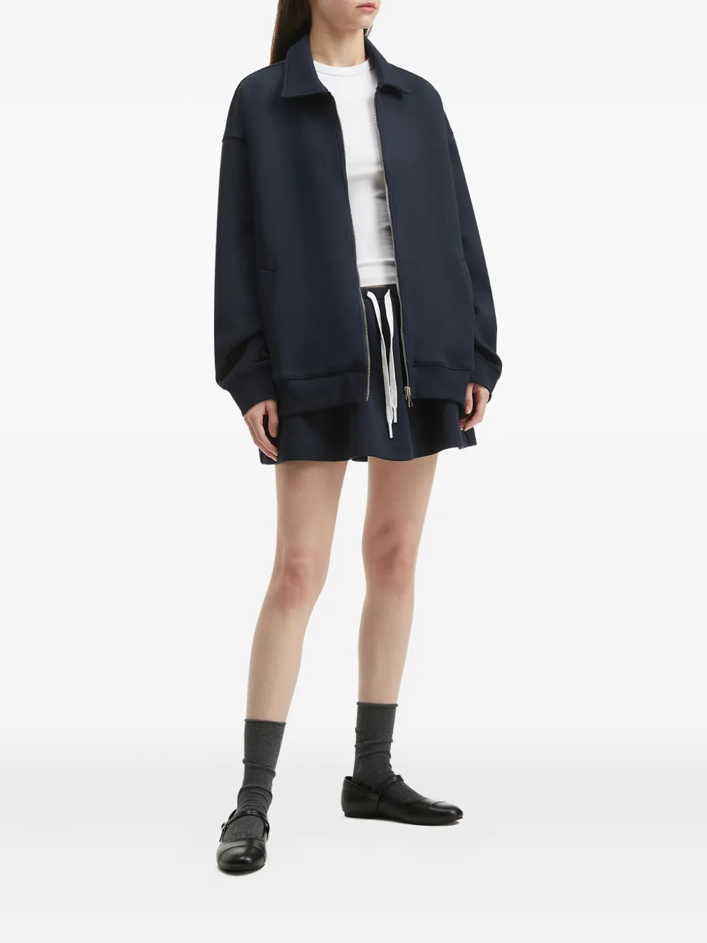 b+ab zip-front drawstring-waist set | Varsity Jackets | Image 2