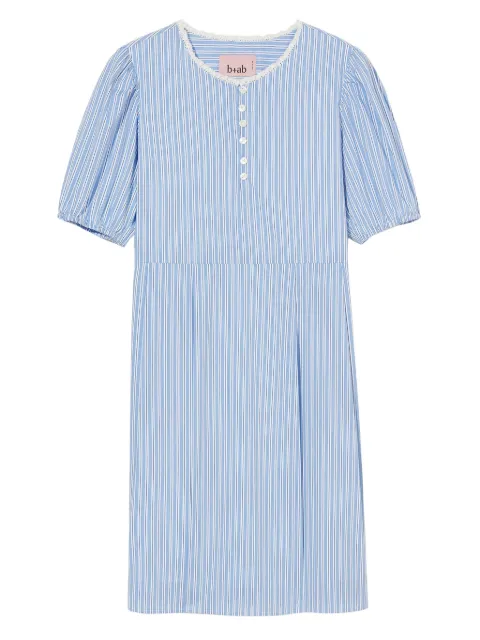 b+ab puff-sleeve striped mini dress