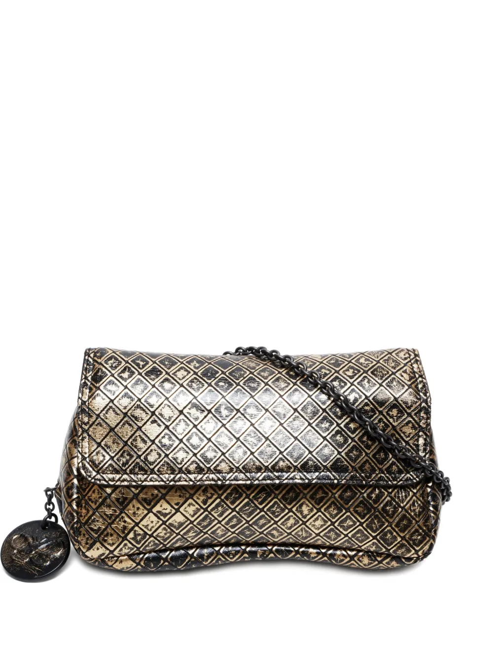 Bottega Veneta Pre-Owned 2012-2024 patterned shoulder bag - ゴールドトーン Bottega Veneta Pre-Owned 2012-2024 patterned shoulder bag - ゴールドトーン