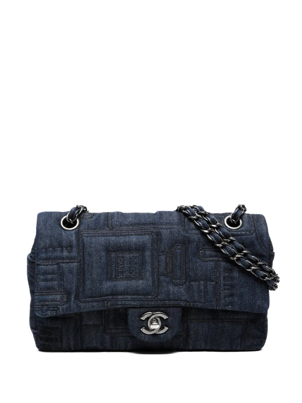 Pre-owned Chanel 2016-2017 Denim Shoulder Bag In Blue