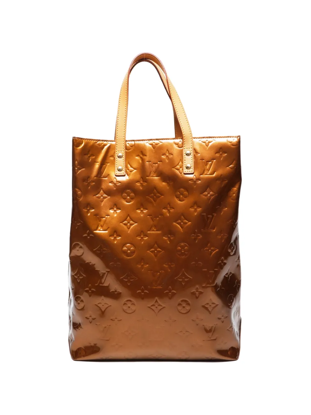 Pre-owned Louis Vuitton 2001 Vernis Reed Tote Bag In Gold