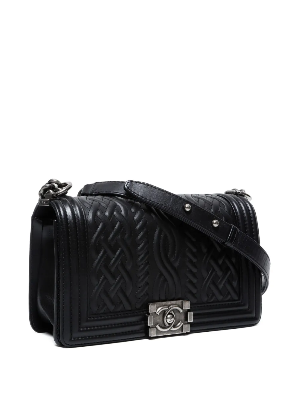 Pre-owned Chanel 2013-2014 Medium Boy Shoulder Bag In Black