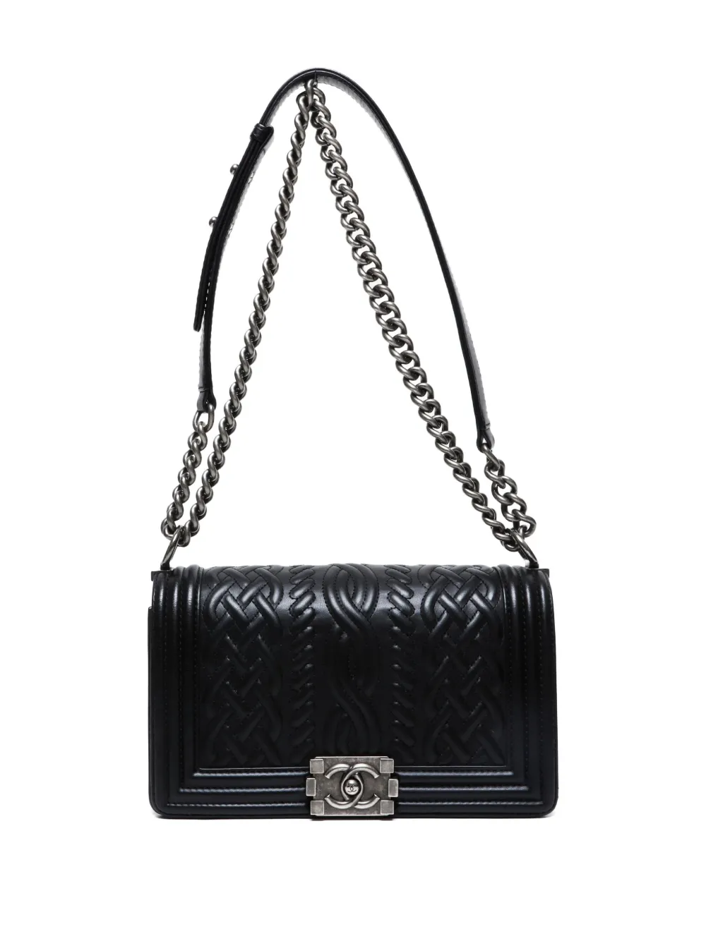 Pre-owned Chanel 2013-2014 Medium Boy Shoulder Bag In Black