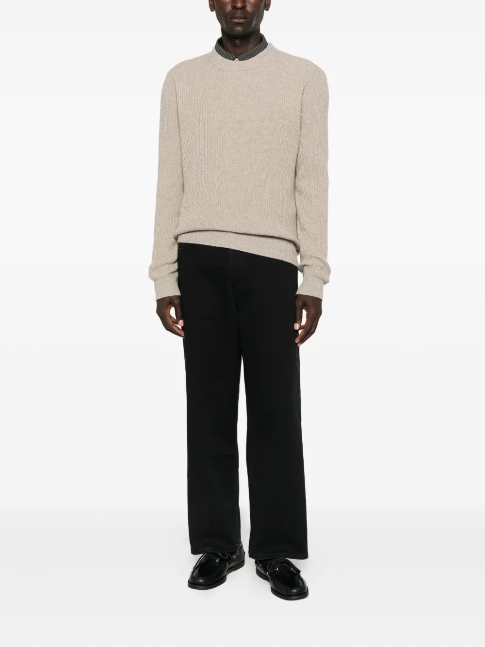 Roberto Collina ribbed crew-neck sweater - Beige