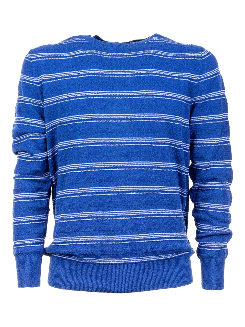 Malo striped crew-neck sweater - ブルー Malo striped crew-neck sweater - ブルー