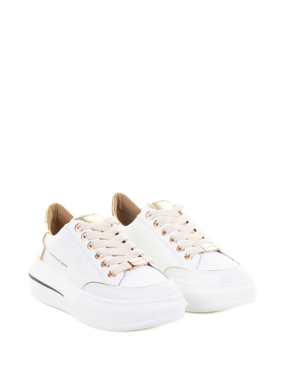 Alexander Smith metallic-panel leather sneakers - Wit