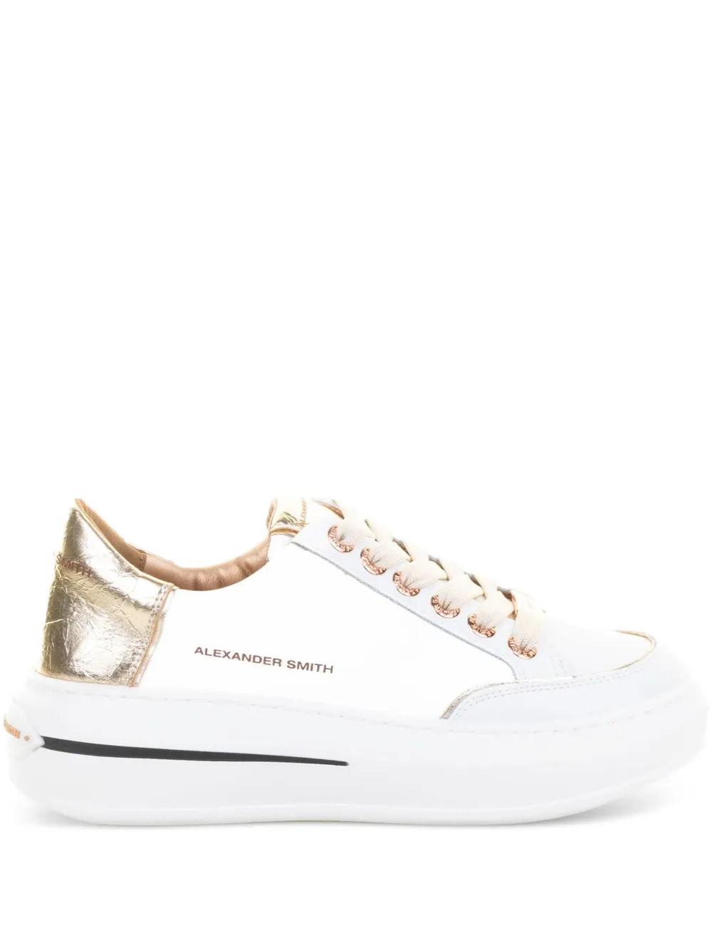 Alexander Smith metallic-panel leather sneakers White
