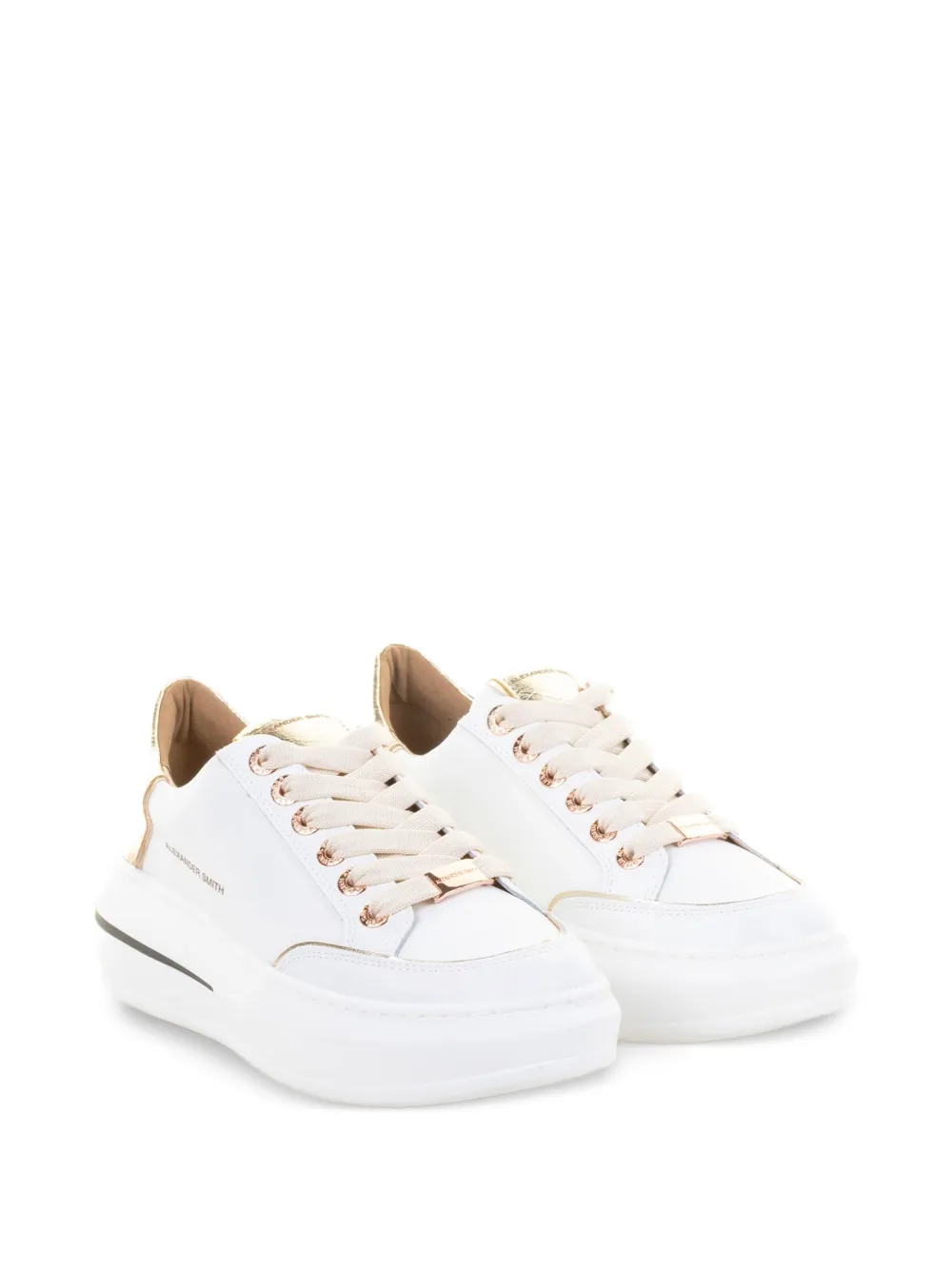 Alexander Smith metallic-panel leather sneakers White