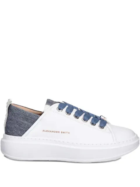 Alexander Smith denim-panelled lace-up sneakers