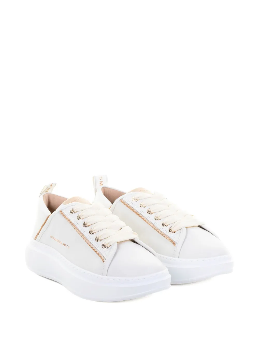 Alexander Smith lace-up platform sneakers - Wit