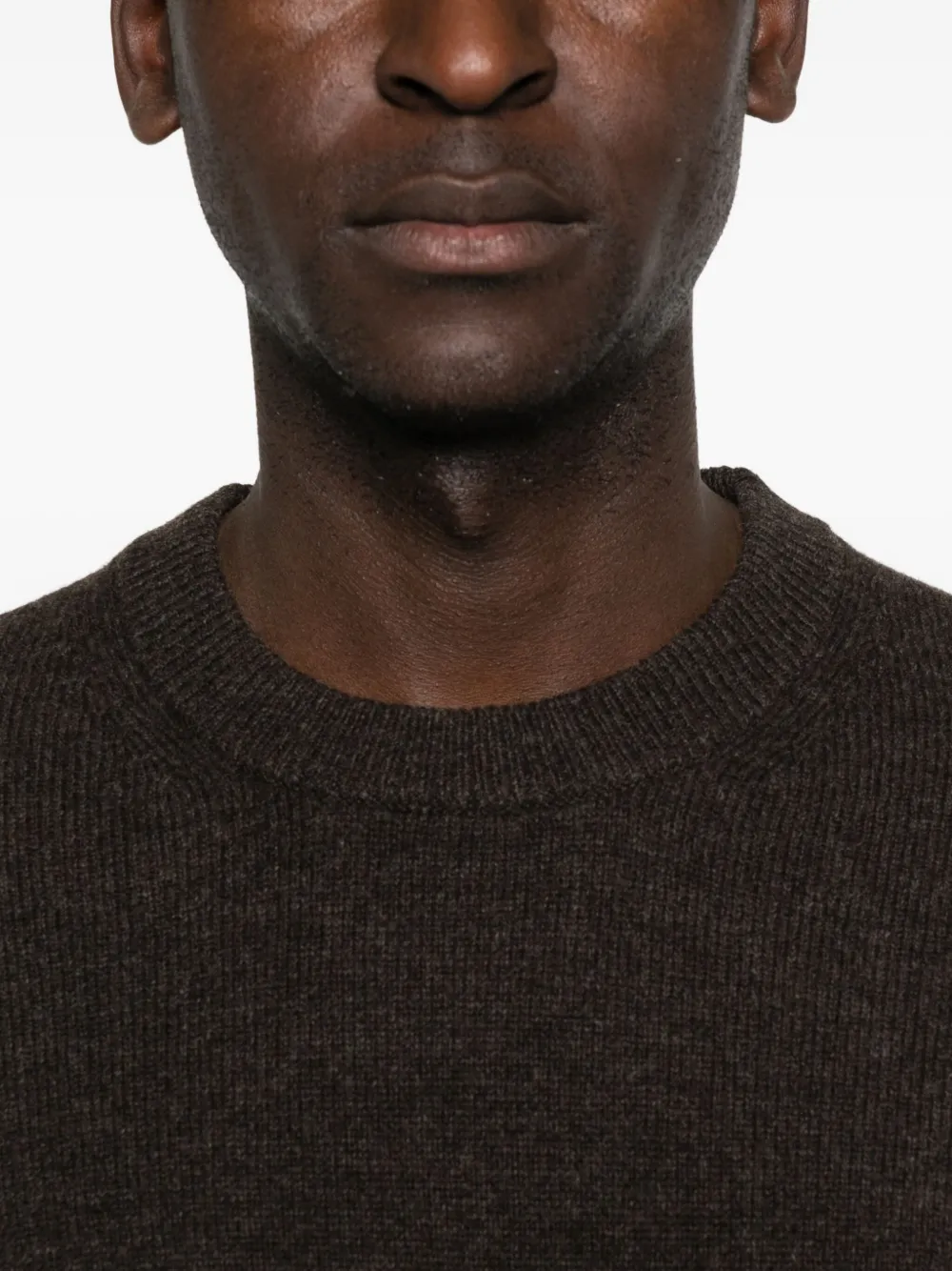 Samsoe & Samsoe Round-neck Wool Sweater In Brown