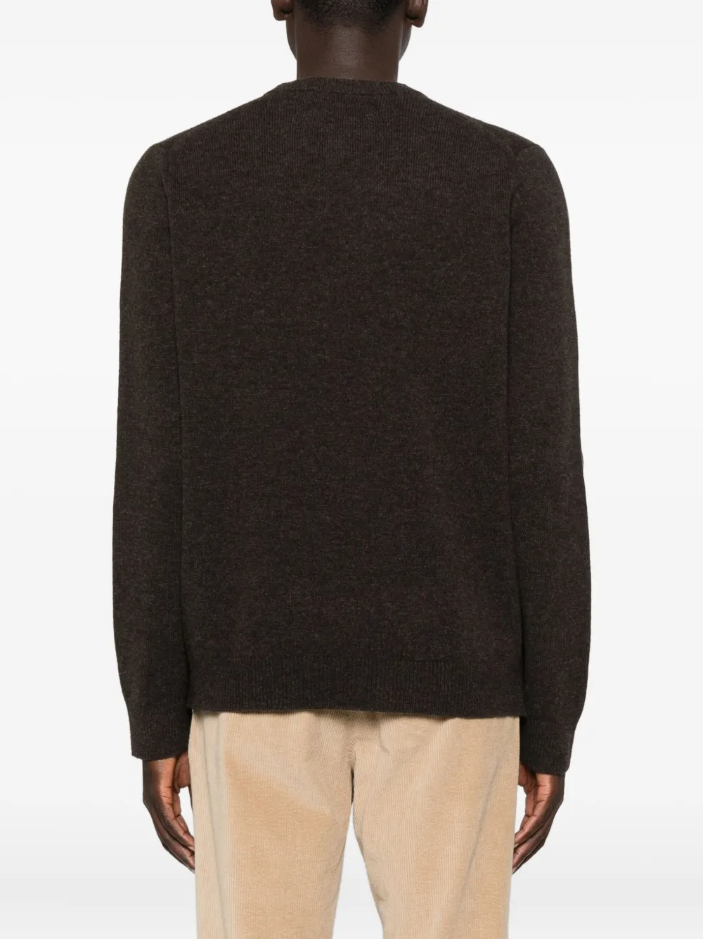 Samsoe & Samsoe Round-neck Wool Sweater In Brown
