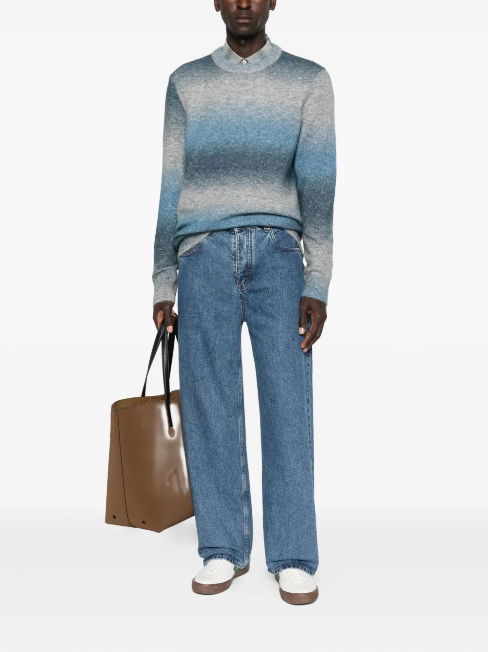 SAMSOE SAMSOE ombre crew-neck sweater - Blauw