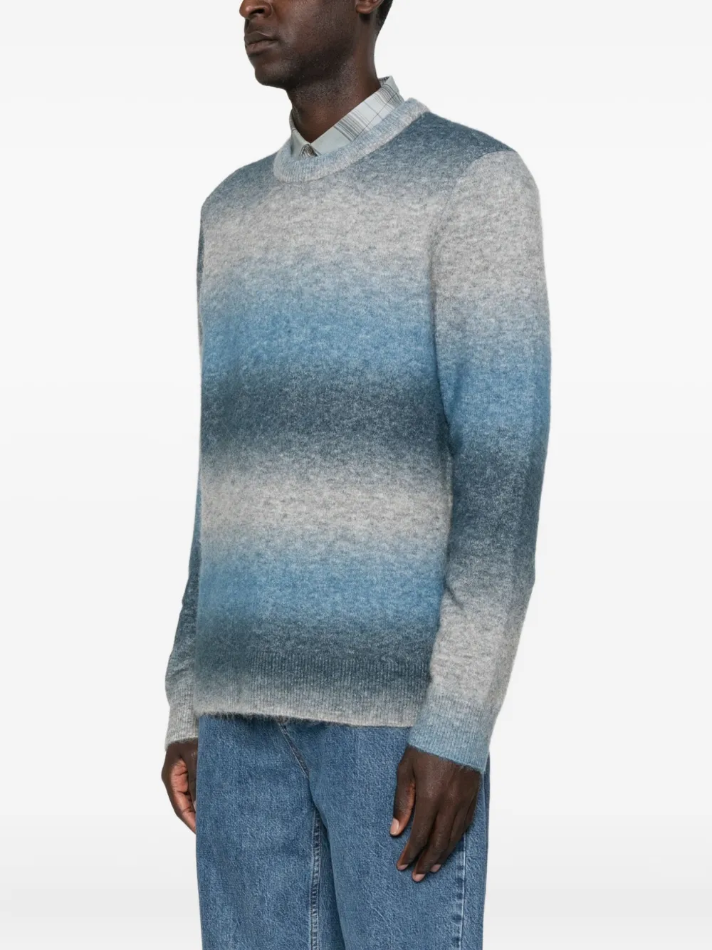SAMSOE Ombre trui met ronde hals Blauw