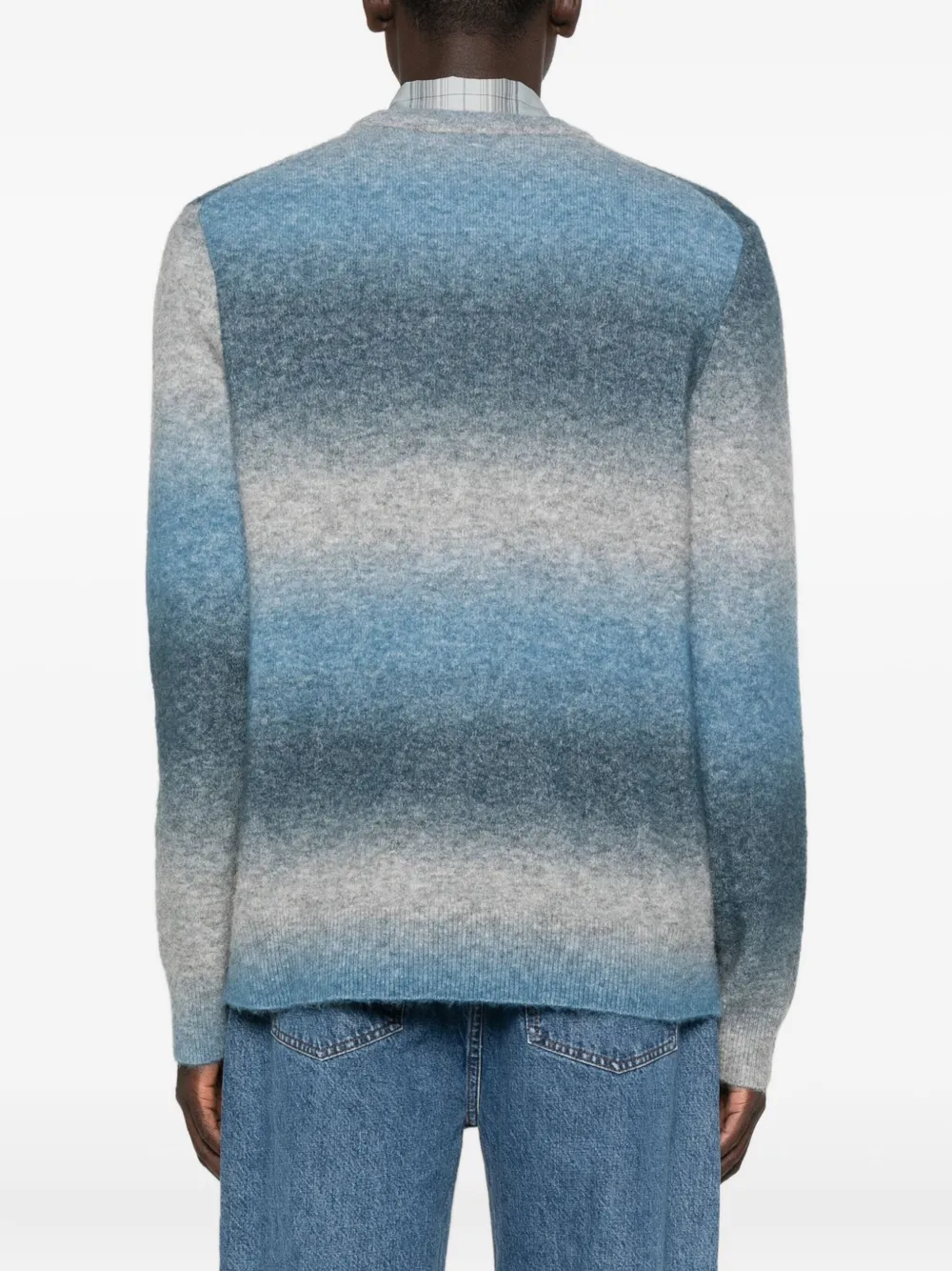 SAMSOE Ombre trui met ronde hals Blauw