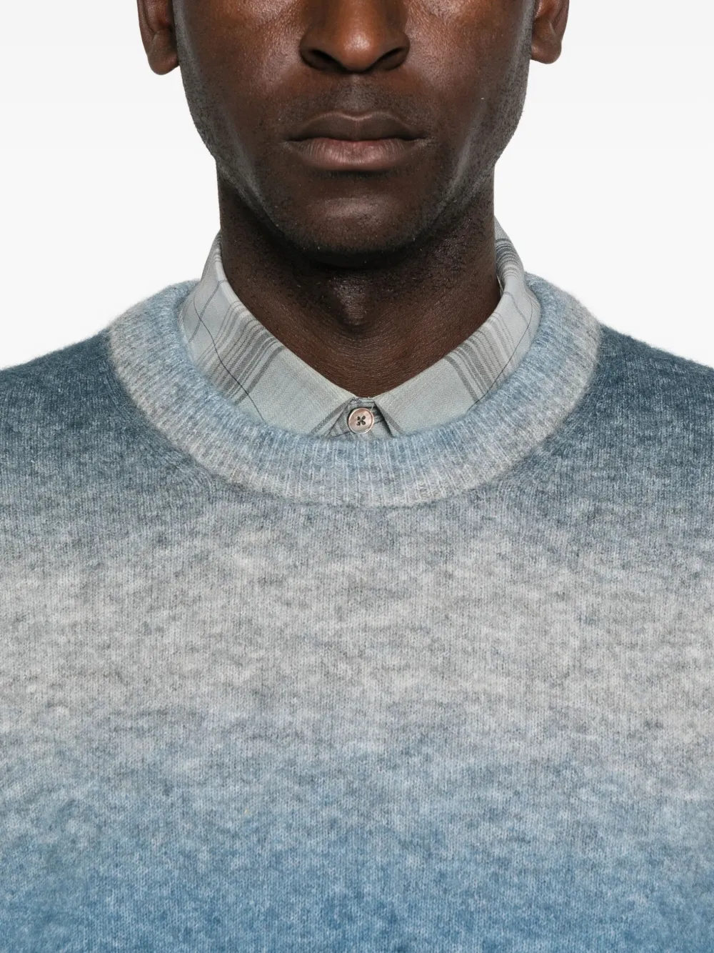 SAMSOE Ombre trui met ronde hals Blauw