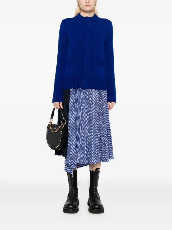 トップス Sacai wool knit cardigan Sacai Wool Knit Cardigan | Blue | FARFETCH