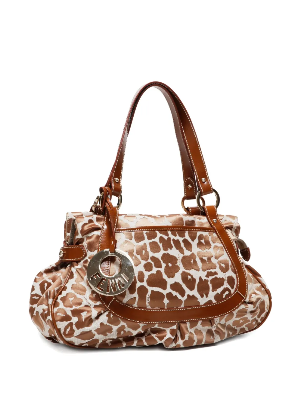 Pre-owned Fendi 2000-2020 Leopard-print Shoulder Bag In Brown