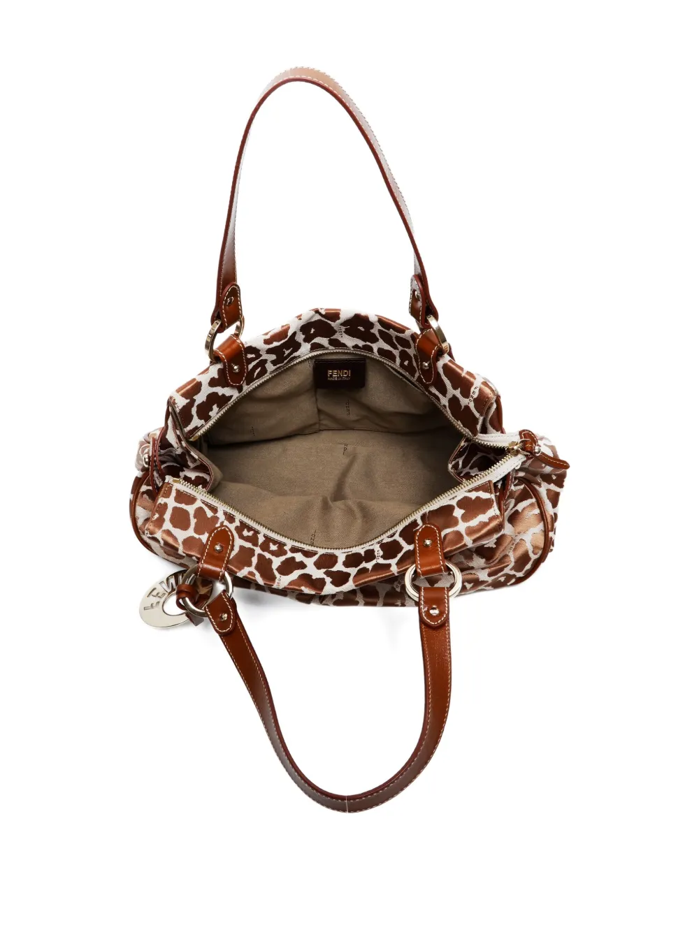 Pre-owned Fendi 2000-2020 Leopard-print Shoulder Bag In Brown