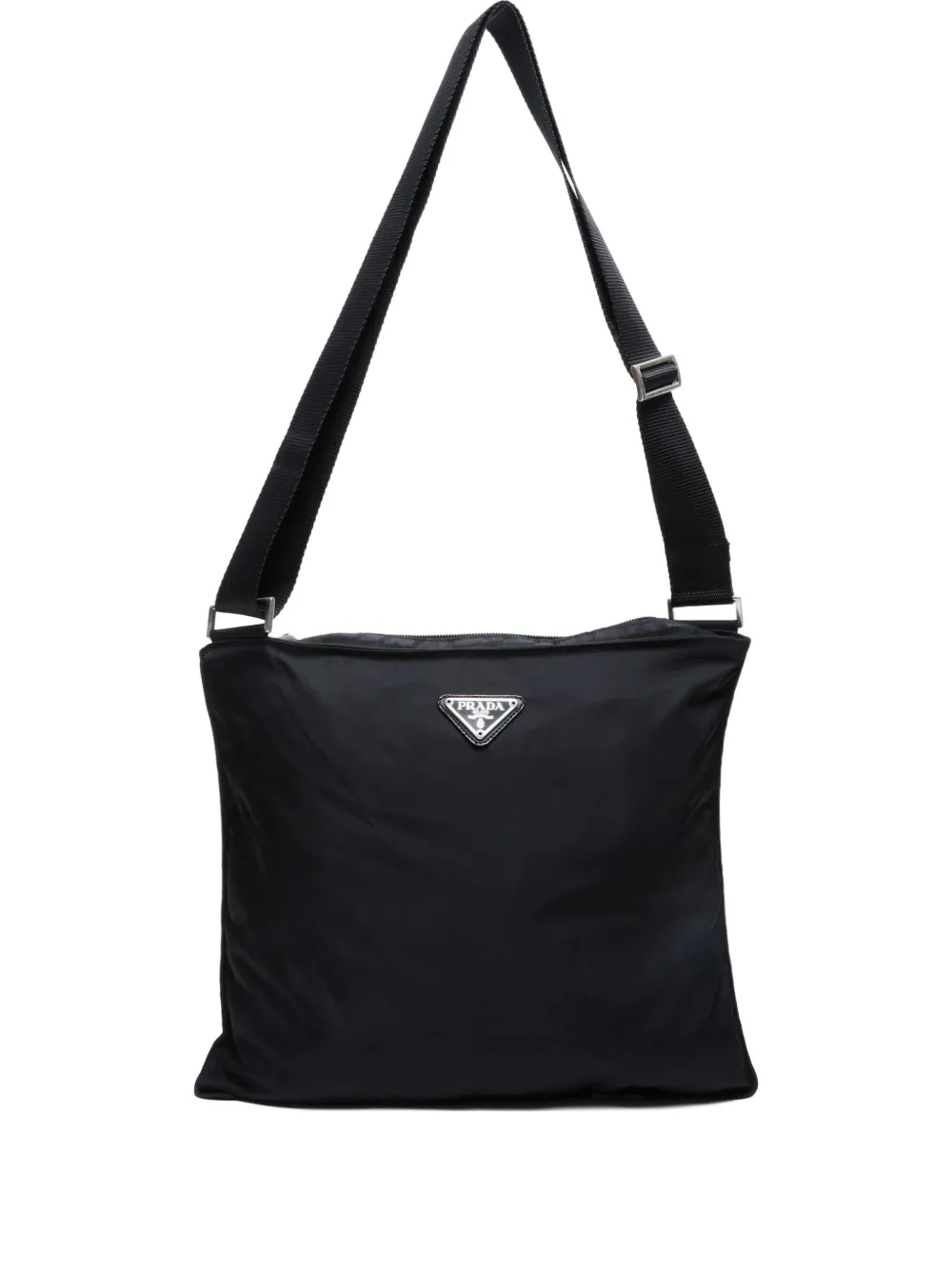 Prada Pre-Owned 1990-2000 logo-triangle shoulder bag - ブラック Prada Pre-Owned 1990-2000 logo-triangle shoulder bag - ブラック