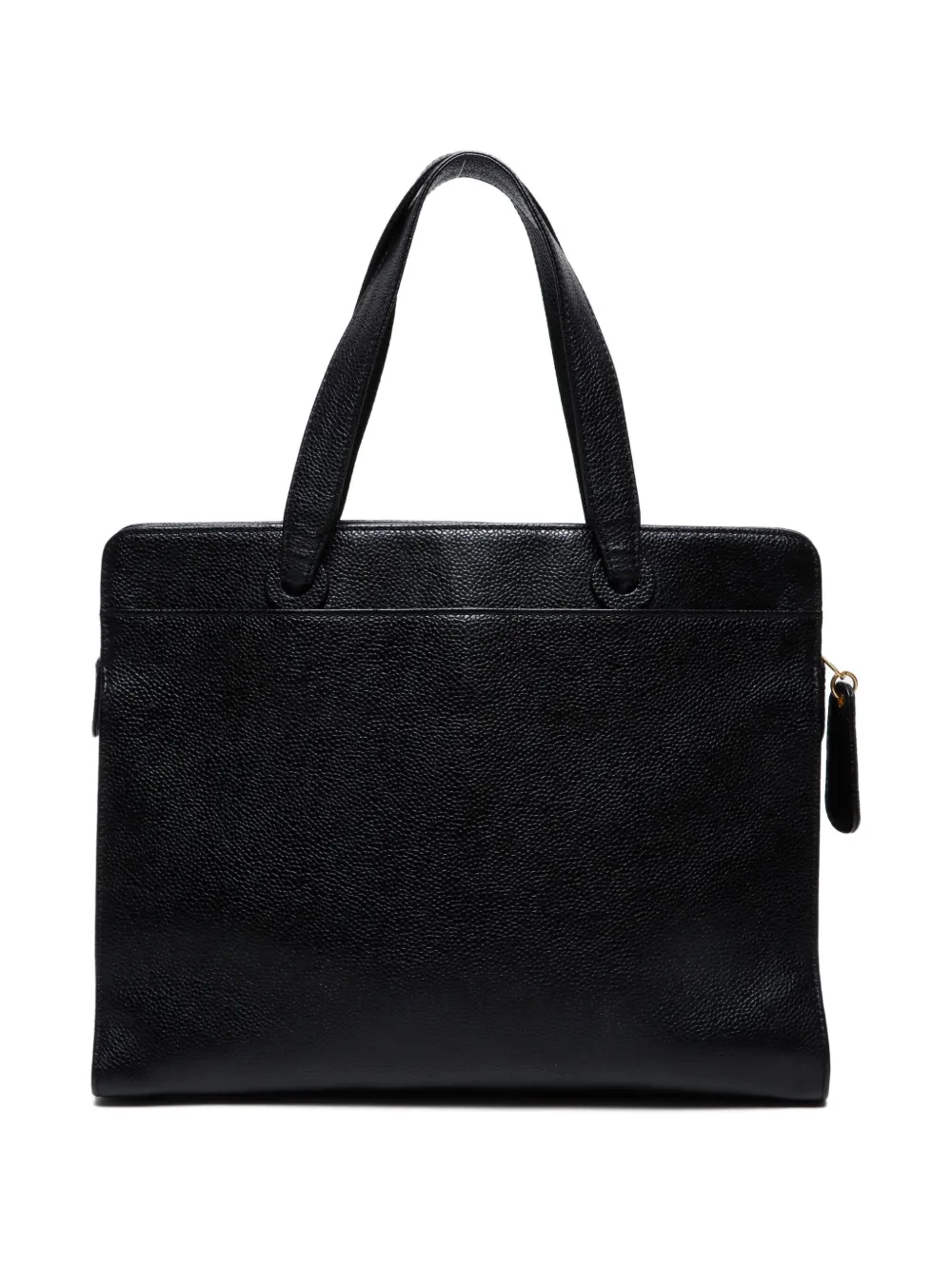 Pre-owned Chanel 1997-1999 Embossed-logo Tote Bag In Black