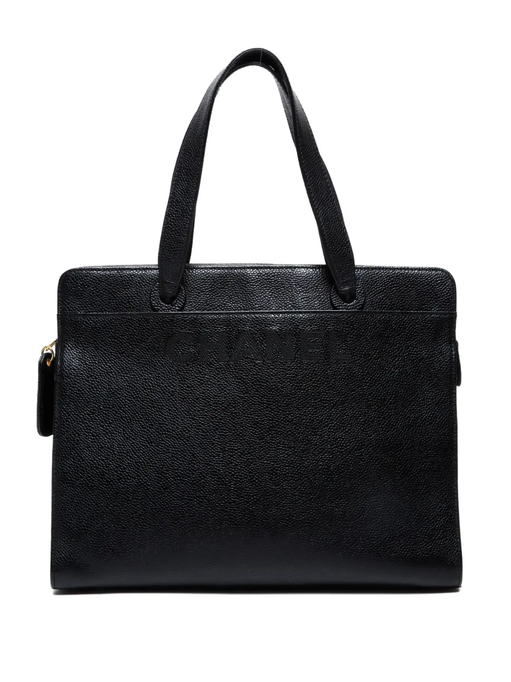 CHANEL Pre-Owned 1997-1999 embossed-logo tote bag - ブラック CHANEL Pre-Owned 1997-1999 embossed-logo tote bag - ブラック
