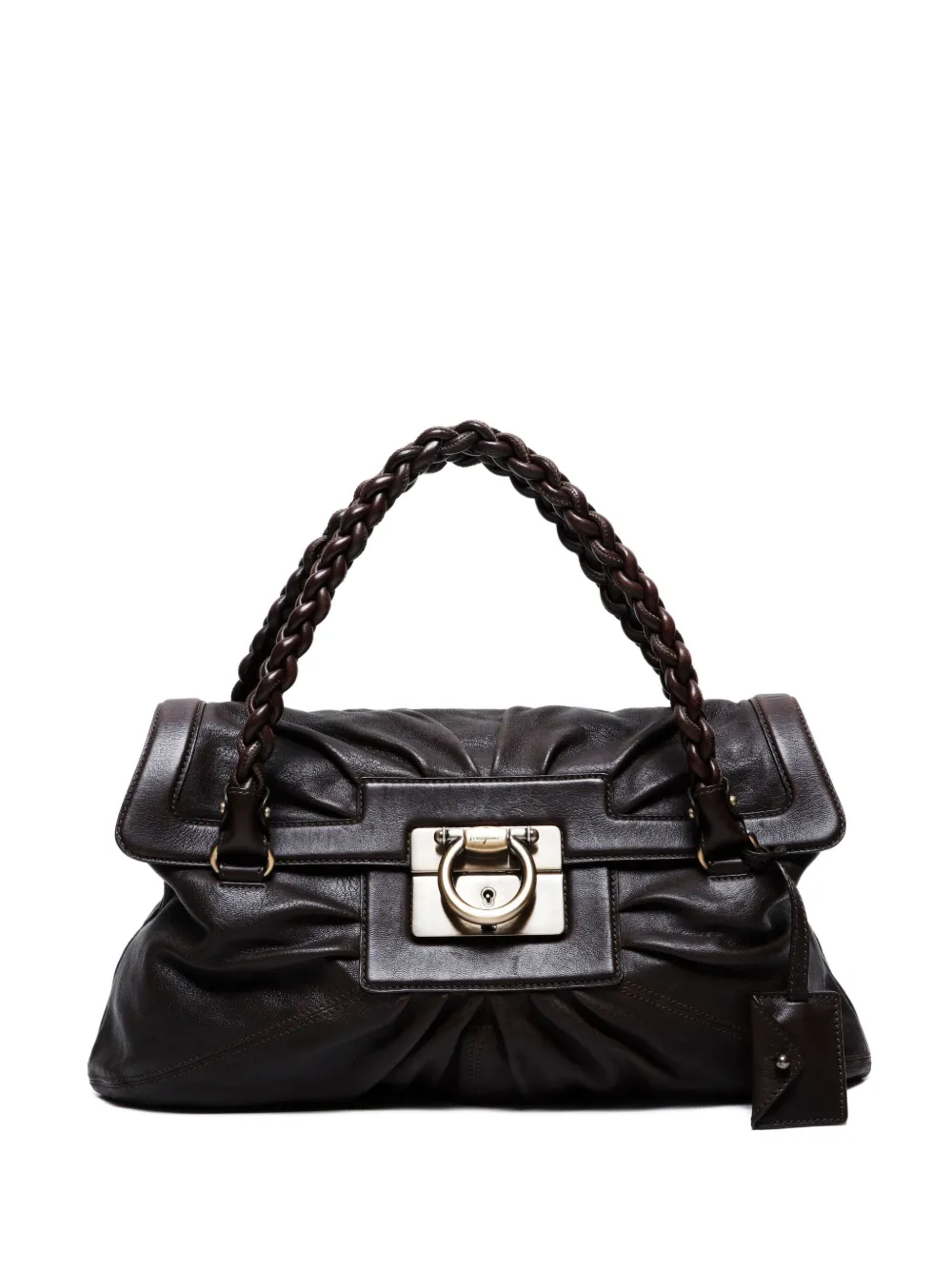 Ferragamo Pre-Owned 2000-2020s Ganchini braided-handles leather Ferragamo Pre-Owned 2000-2020s Ganchini braided-handles leather
