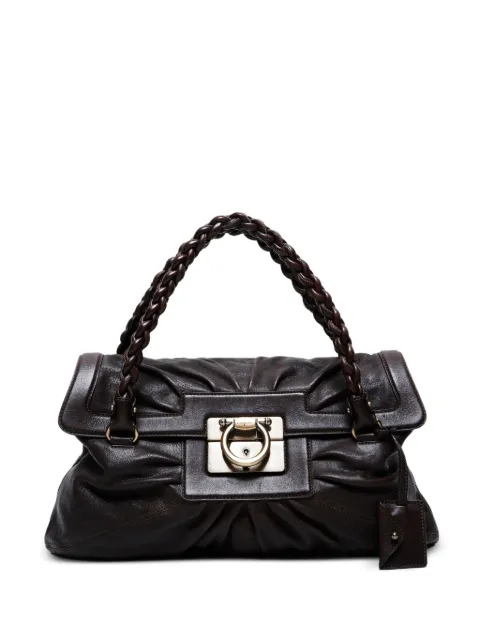Ferragamo Pre-Owned 2000-2020s Ganchini braided-handles leather shoulder bag