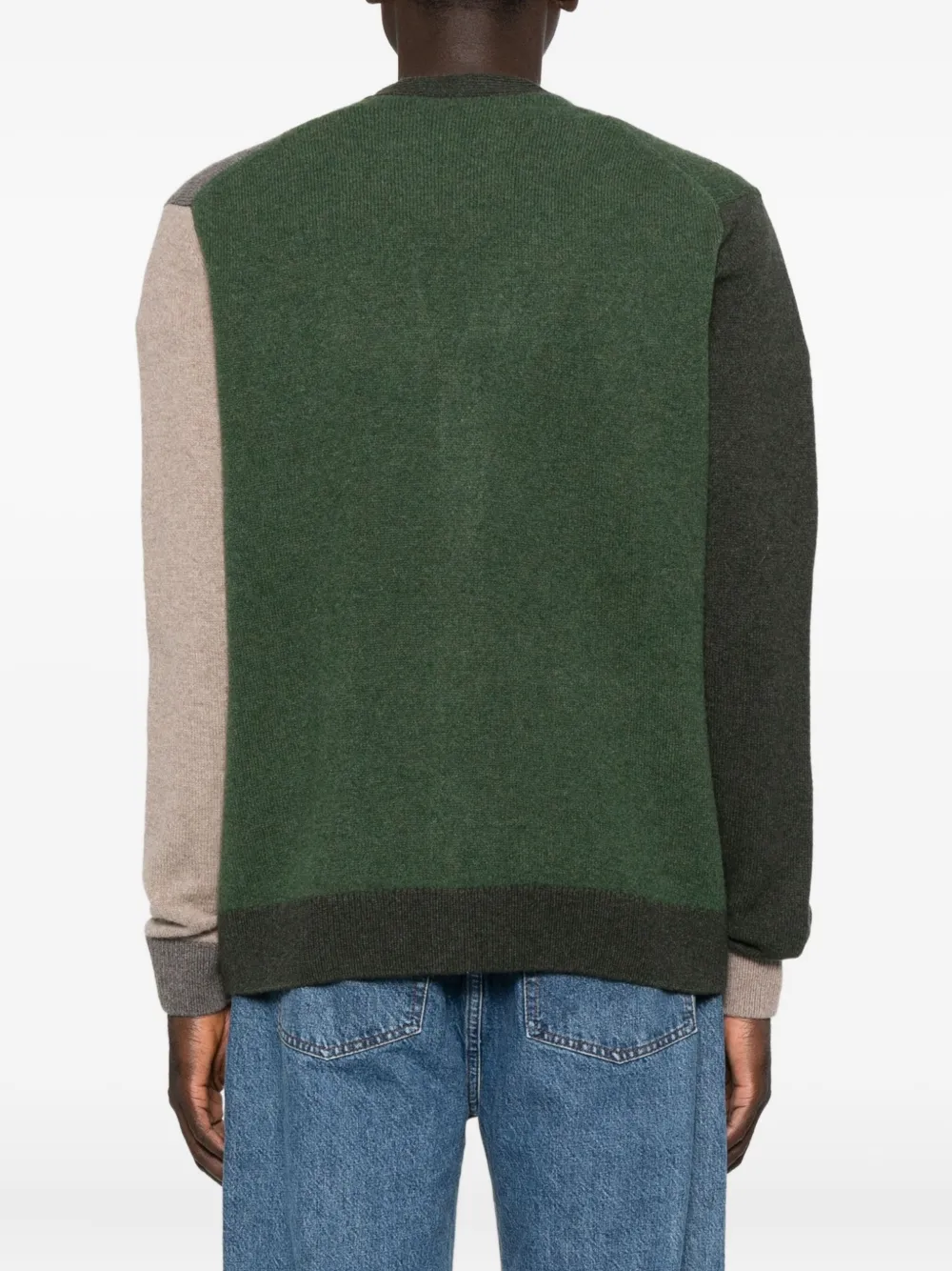 Maison Labiche Balfournier Colour-block Patch-pocket Cardigan In Green