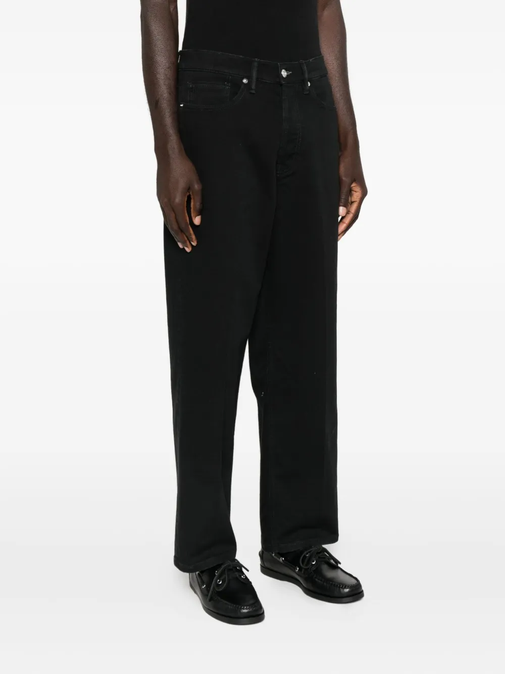 Nine In The Morning Straight-leg Button-fly Jeans In Black