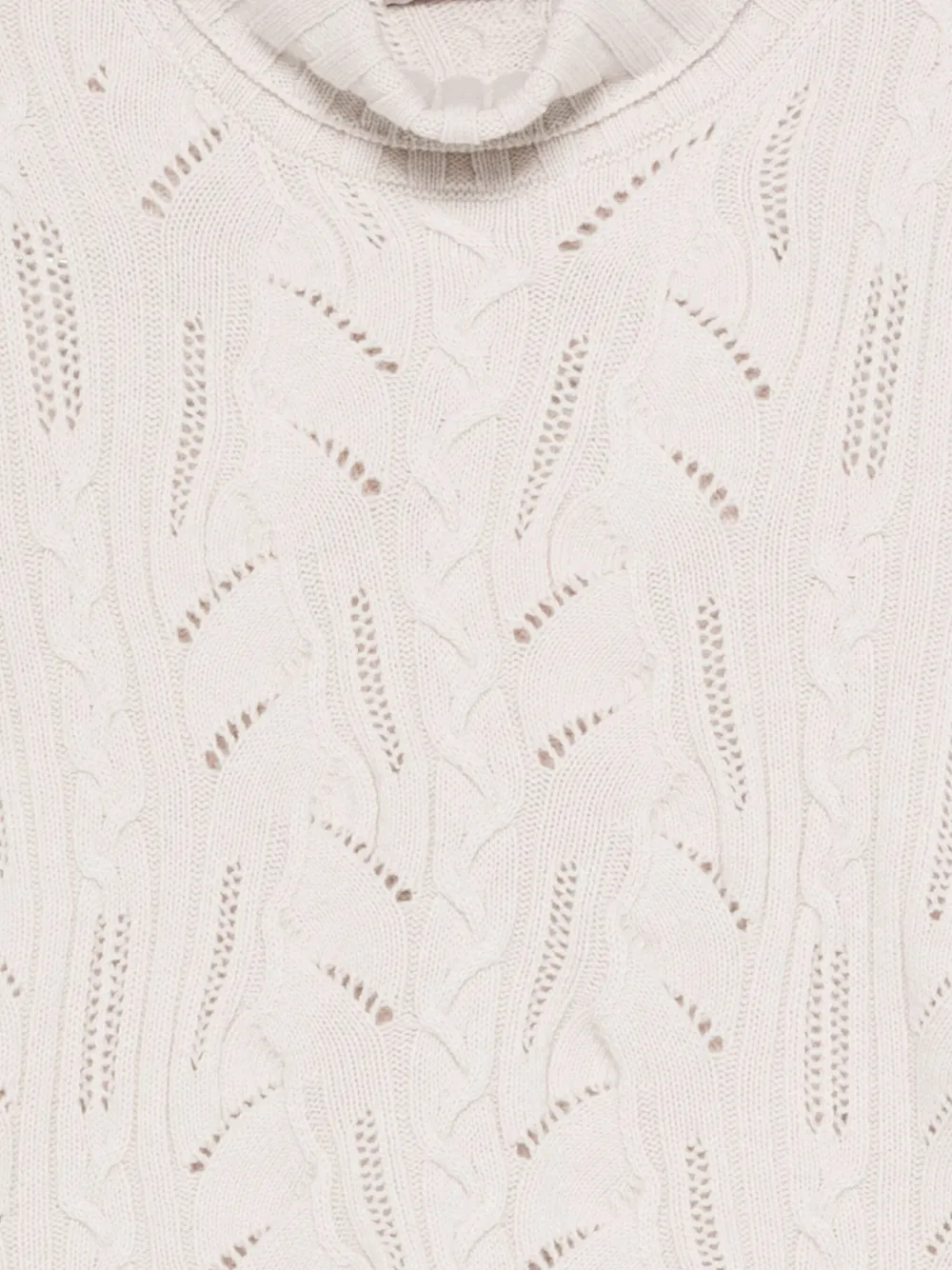 D Exterior Cable-knit Turtleneck Sweater In Neutral