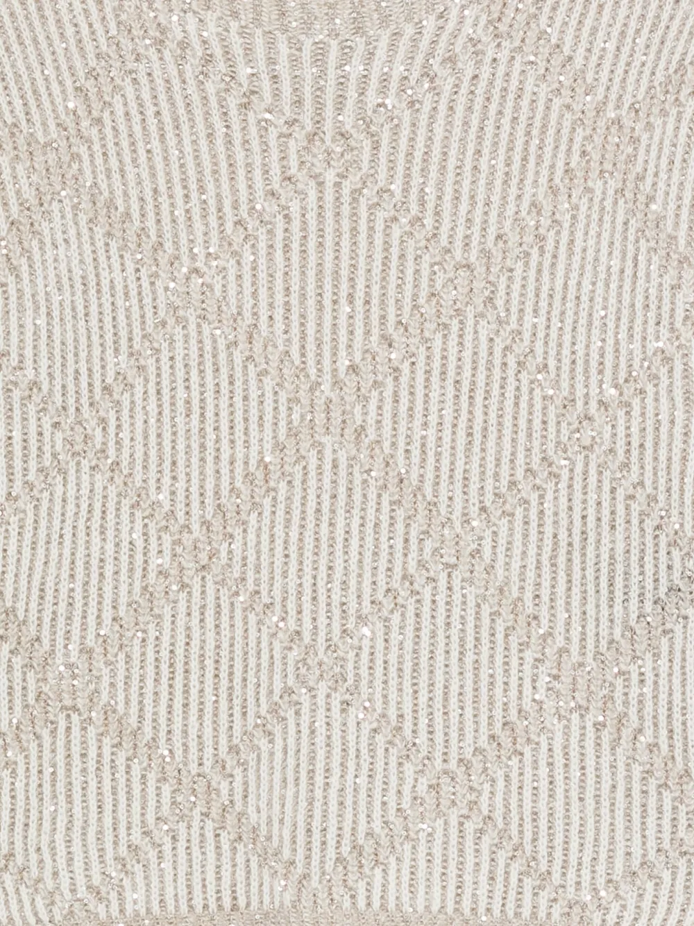 D Exterior Sequin-embellished Diamond-pattern Sweater In Neutral